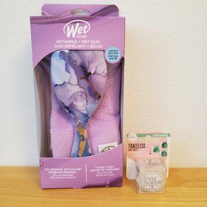 Wet Brush Detangle Hair Brush & Towel Twist + invisibobble Traceless Hair Ring